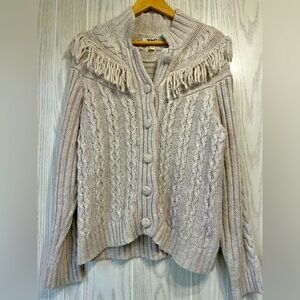 V.A.C. Nine West Vintage Authentic Collection Fringe Sweater Size XL EUC
